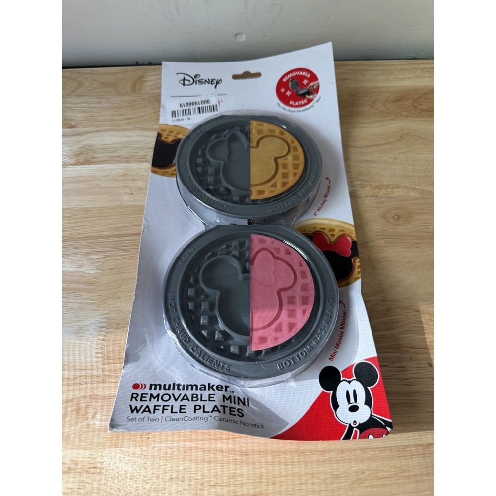 DISNEY DASH MULTIMAKER MINI 4" Mickey Minnie Mouse Removable Waffle Plates